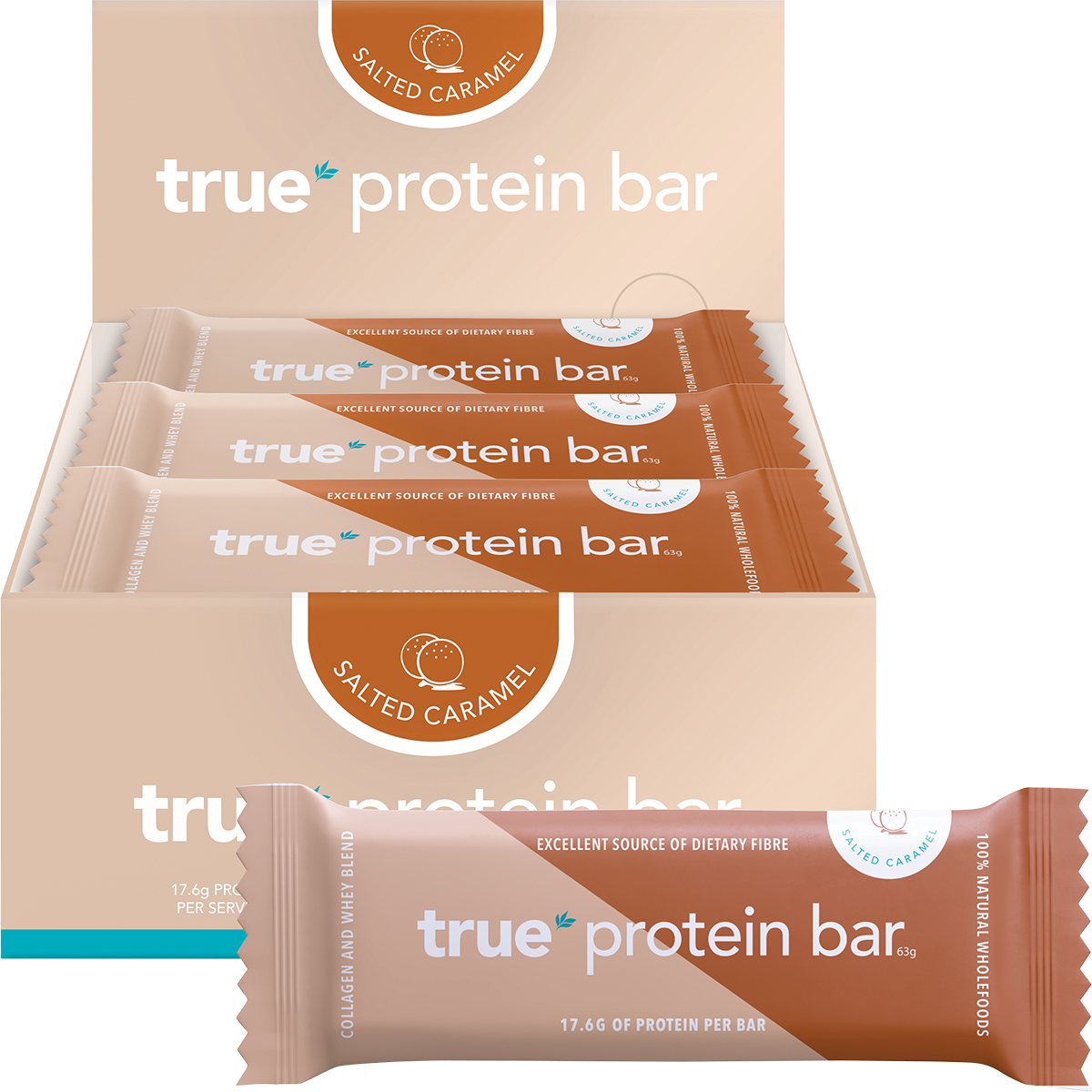 True Protein Salted Caramel Protein Bar 63g x 12 Pack
