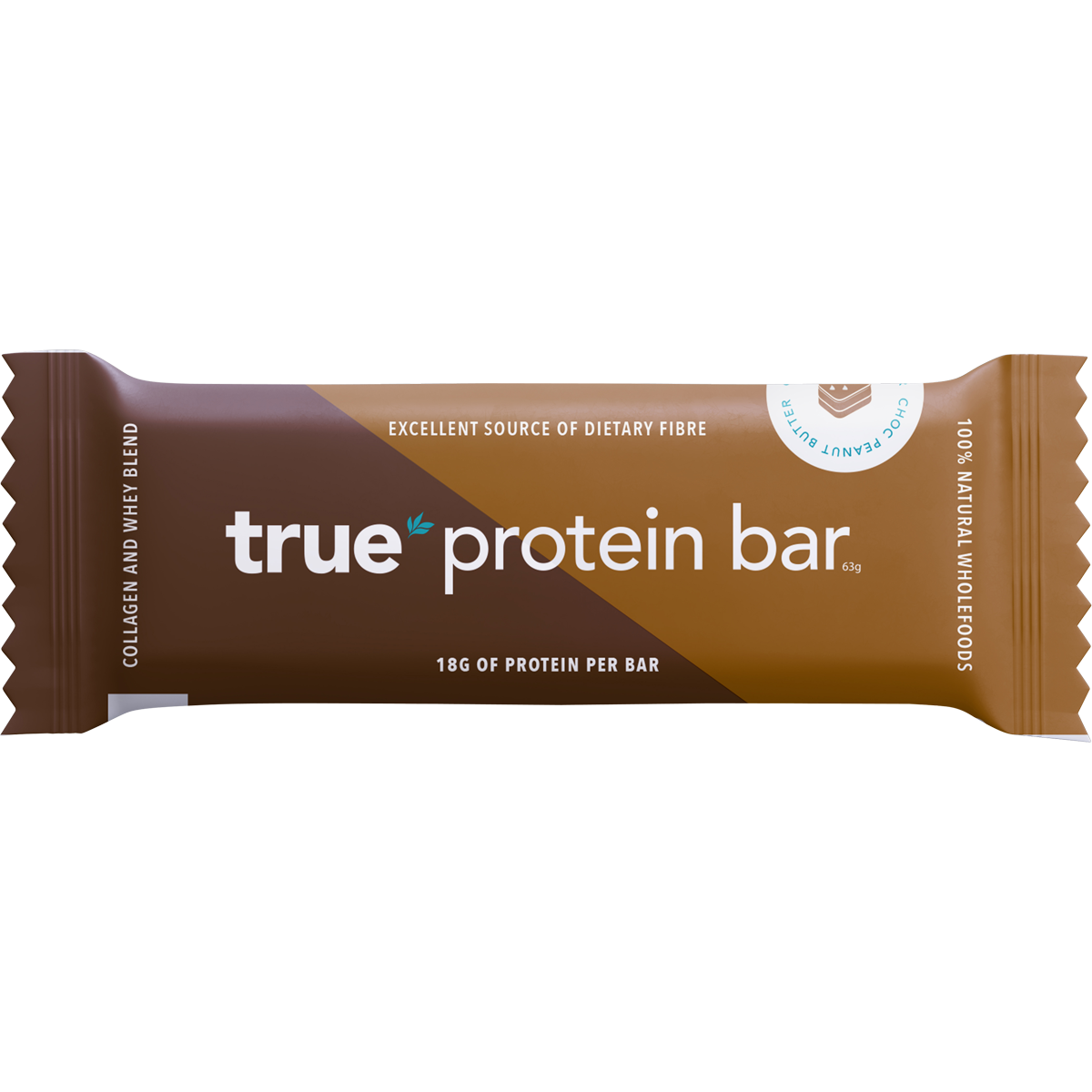 True Protein Choc Peanut Butter Protein Bar 63g x 12 Pack