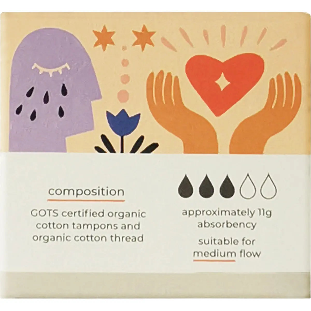 Tsuno Organic Cotton Tampons Regular 16pk TSUNO