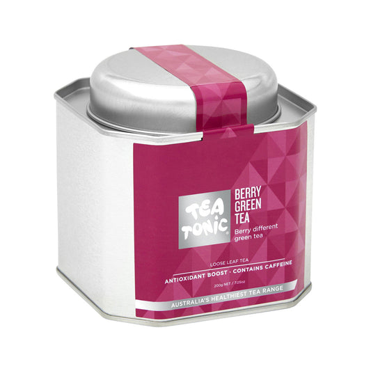 Tea Tonic Berry Green Tea Caddy Tin 200g - Cutprice Online