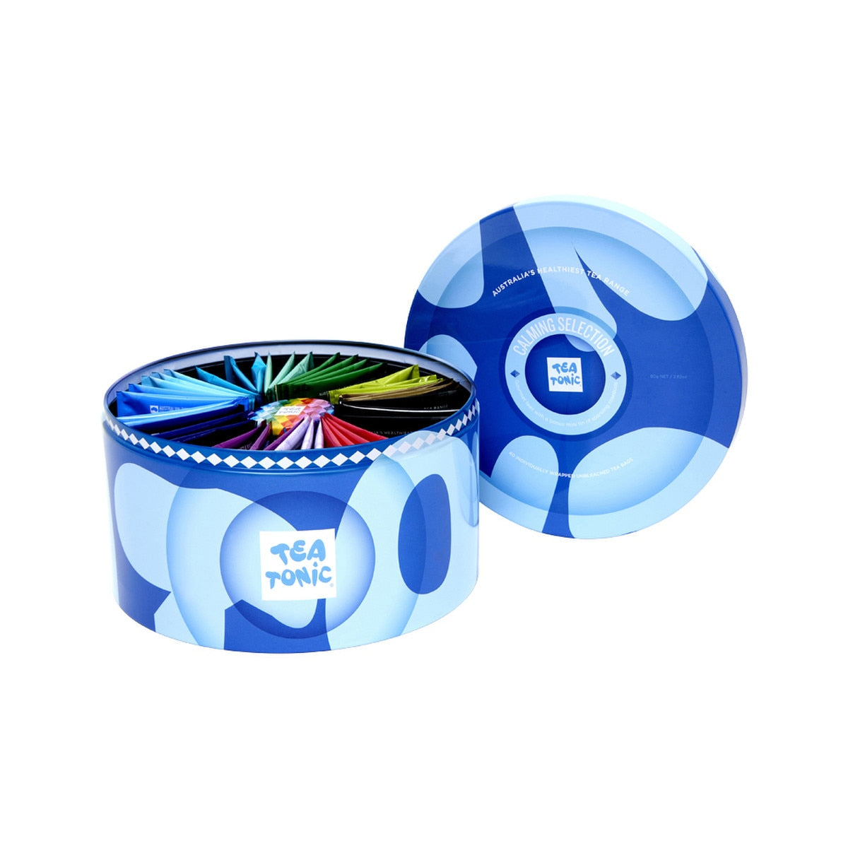 Tea Tonic Calming Selection Round Tin X 40 Tea Bags (Contains Bonus Mini Tin of Sparkling Rosebuds) - Cutprice Online
