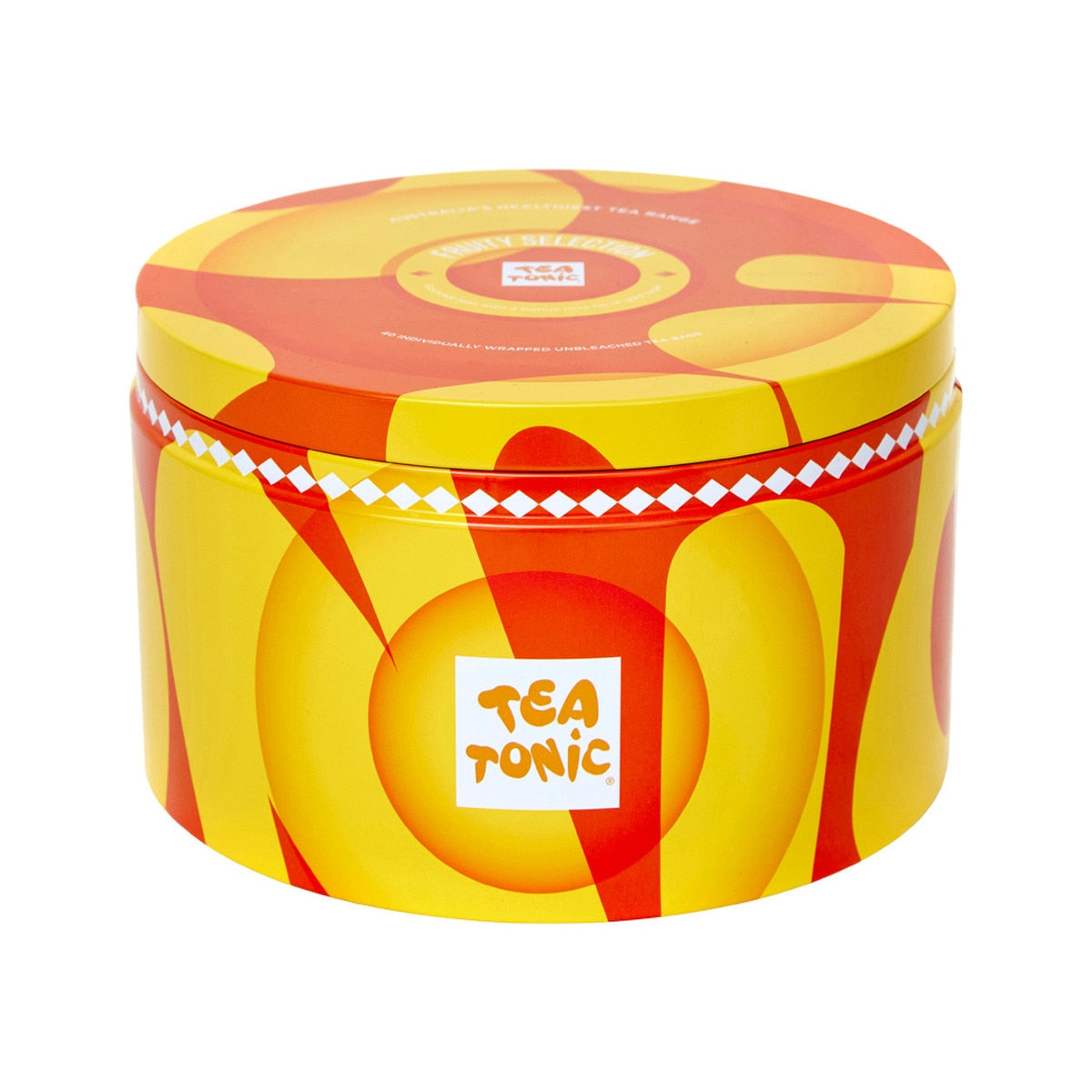 Tea Tonic Fruity Selection Round Tin X 40 Tea Bags (Contains Bonus Mini Tin of Gold Sugar) - Cutprice Online