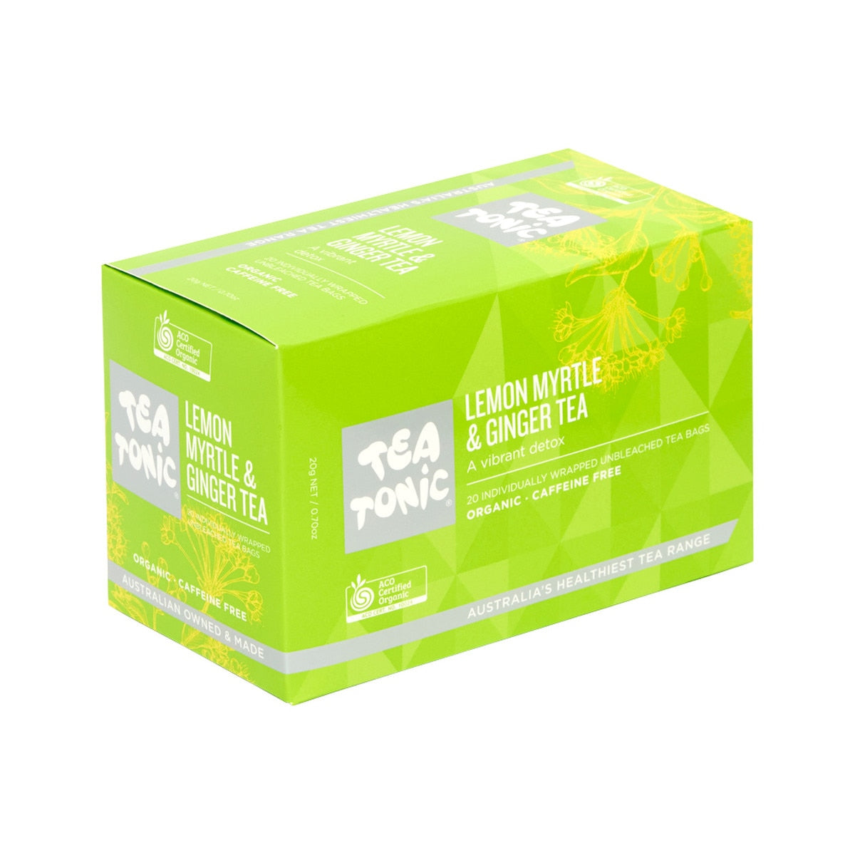 Tea Tonic Lemon Myrtle & Ginger Tea x 20 Tea Bags - Cutprice Online