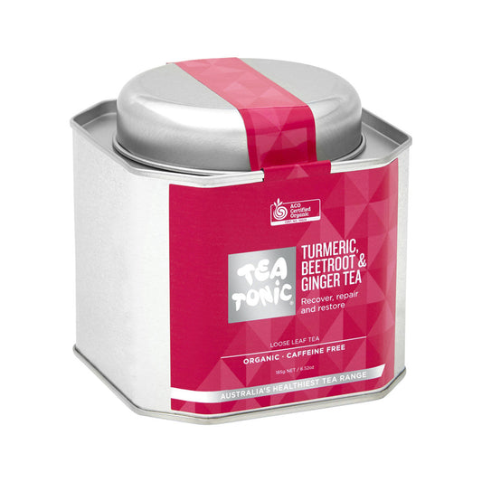 Tea Tonic Organic Turmeric Beetroot & Ginger Tea Caddy Tin 185g - Cutprice Online