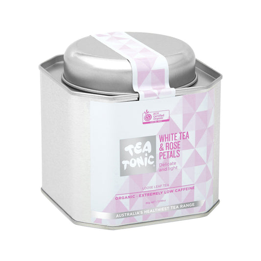 Tea Tonic Organic White Tea & Rose Petals Tea Caddy Tin 85g - Cutprice Online
