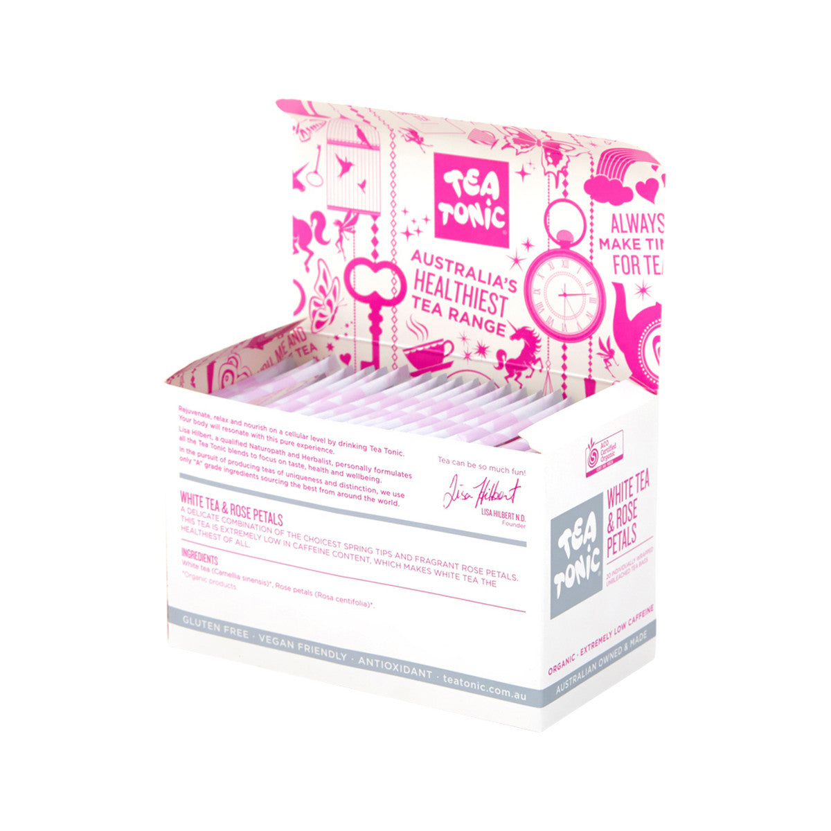 Tea Tonic Organic White Tea & Rose Petals Tea x 20 Tea Bags - Cutprice Online