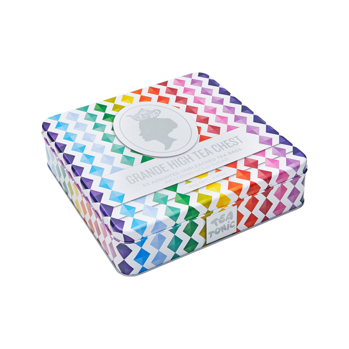 Tea Tonic Gourmet Tin Tea Chest High Tea x 63 Tea Bags + Mini Gold Sugar - Cutprice Online
