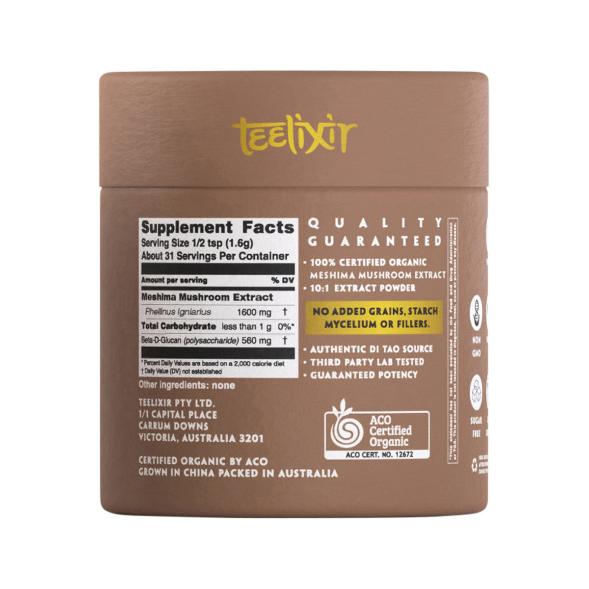 Teelixir Organic Meshima Mushroom (Immune Support Adaptogen) 50g - Cutprice Online