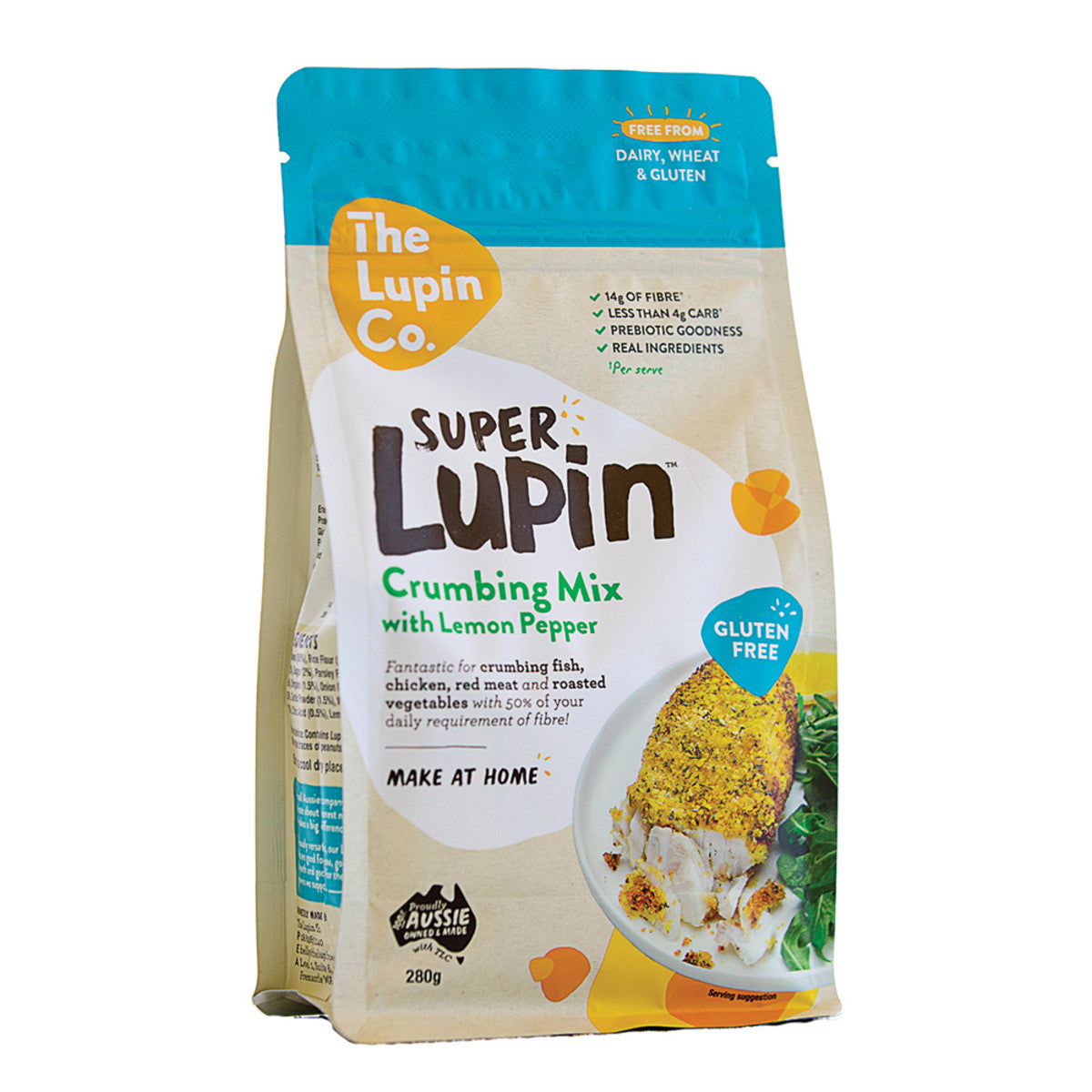The Lupin Co. Super Lupin Crumbing Mix with Lemon Pepper 280g - Cutprice Online