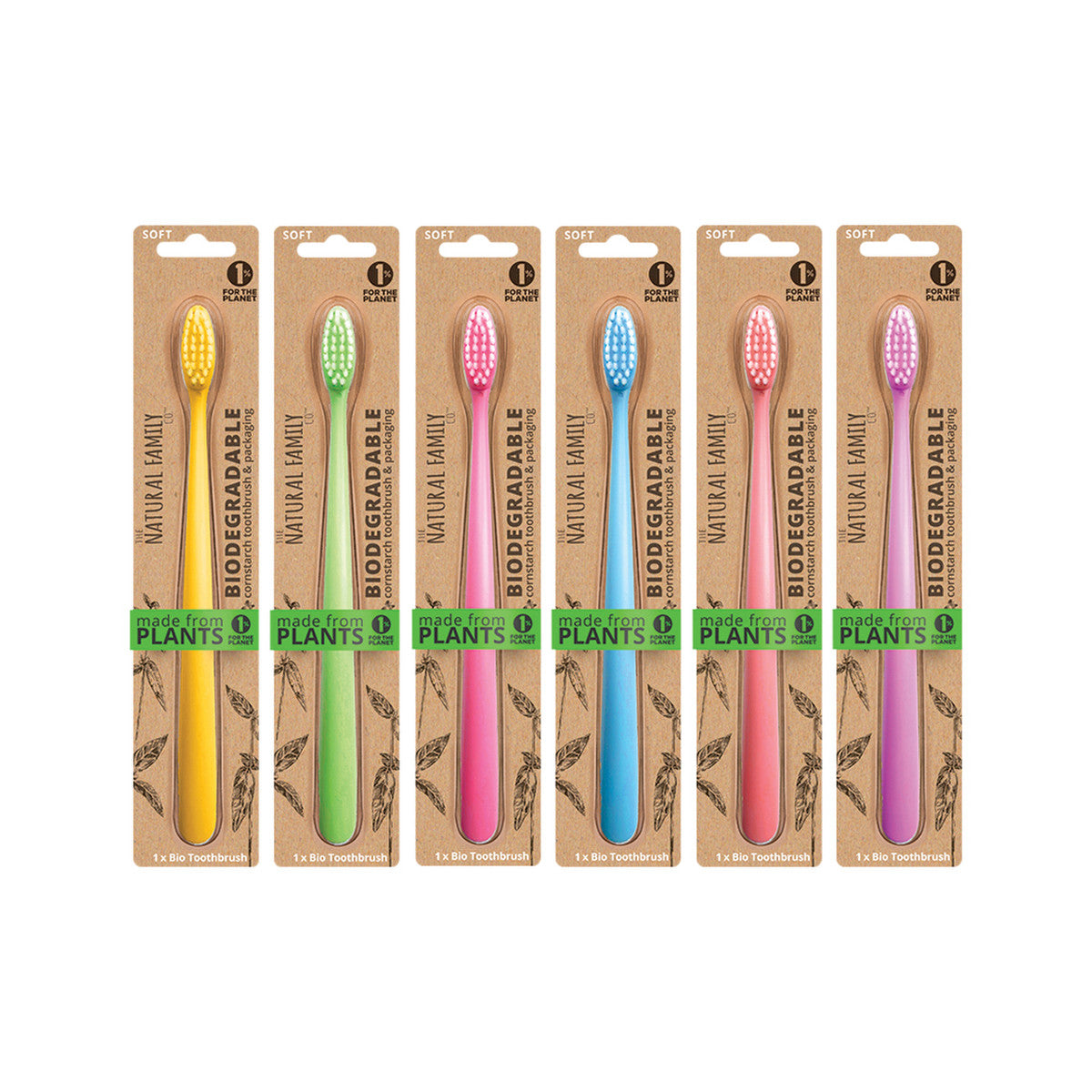 NFCO. Bio Toothbrush Neon Soft (Colours may vary) (Single)