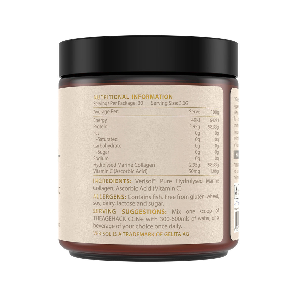 Theagehack CGN+ Marine Collagen + Vitamin C 90g - Cutprice Online