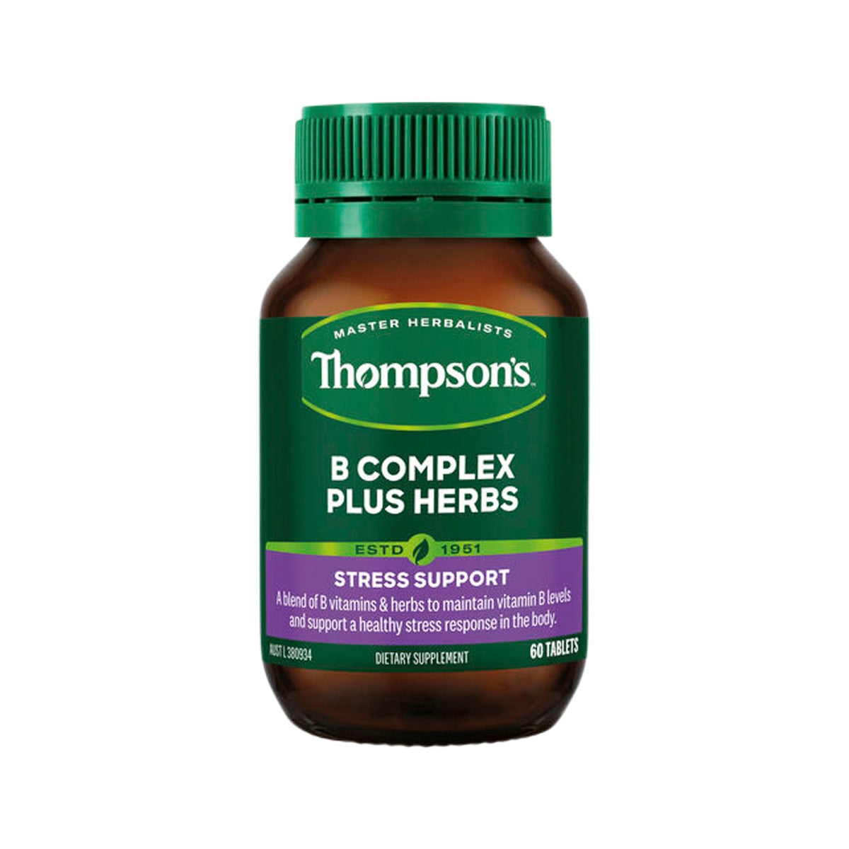 Thompson's B Complex Plus Herbs 60 Tablets - Cutprice Online