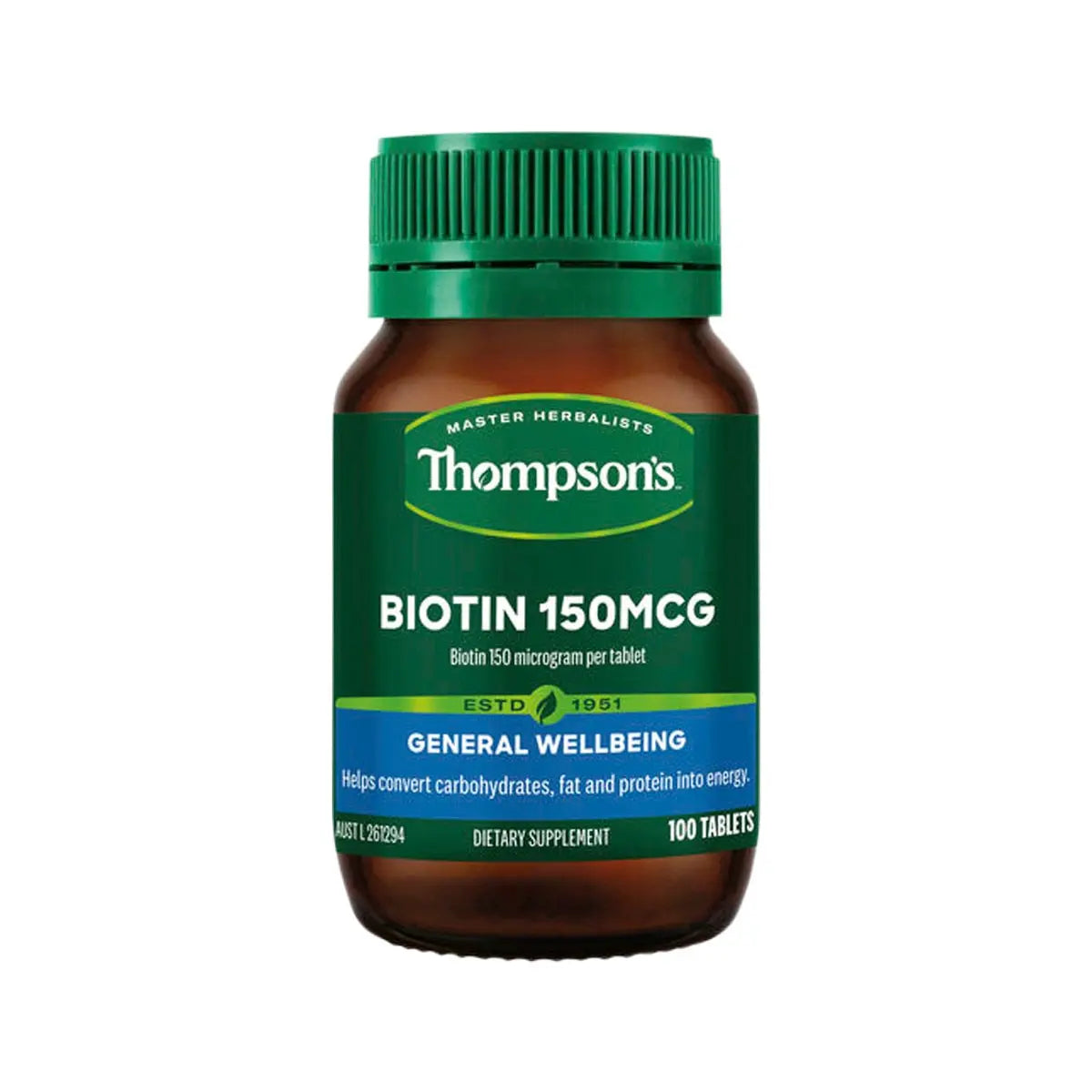 Thompson’s Biotin 150mcg 100 Tablets THOMPSON'S