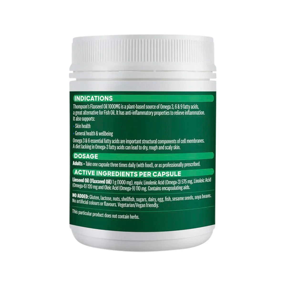 Thompson’s Flaxseed Oil 1000mg 200 Capsules THOMPSON’S
