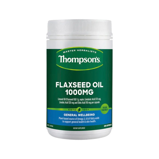 Thompsons Flaxseed Oil 1000mg 400 Capsules THOMPSON’S