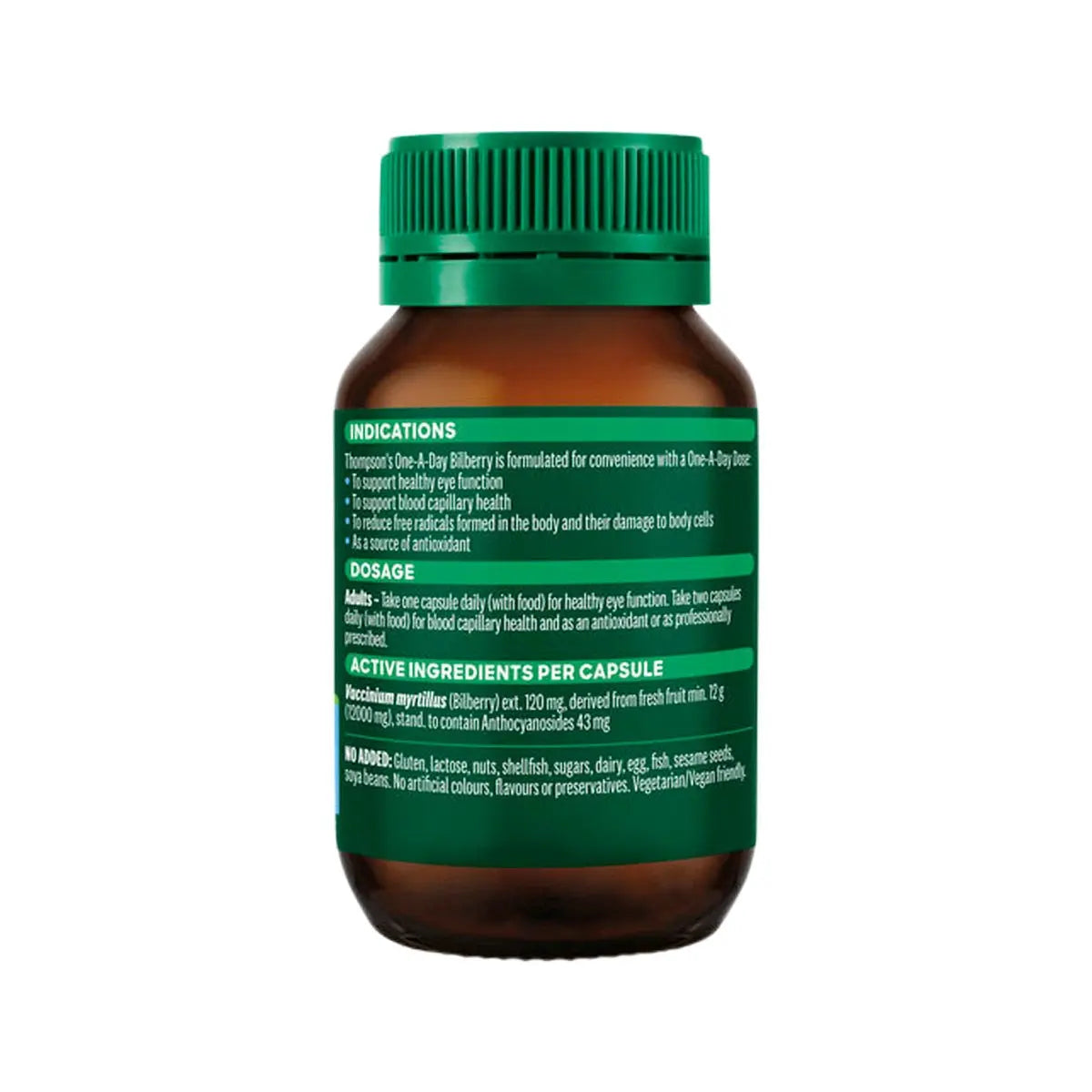 Thompson's One-A-Day Bilberry 12000mg 60 Capsules THOMPSON'S