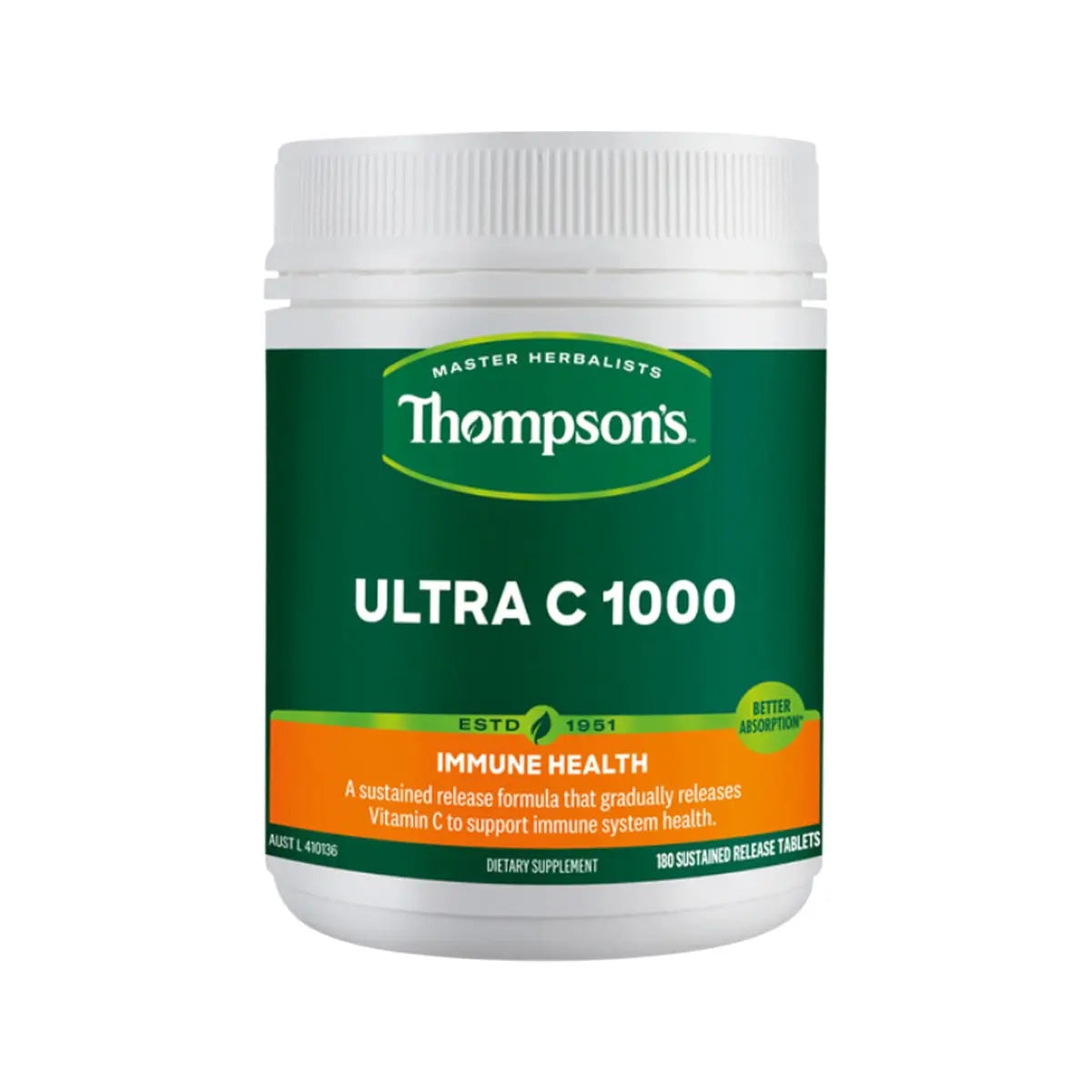 Thompson's Ultra C 1000 Sustained Release 180 Tablets THOMPSON'S