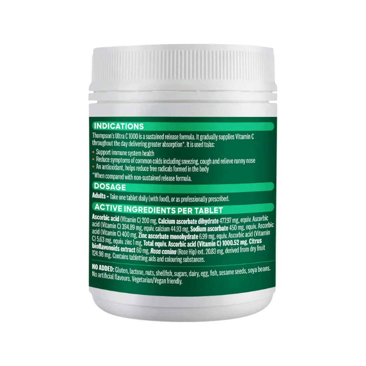 Thompson's Ultra C 1000 Sustained Release 180 Tablets THOMPSON'S