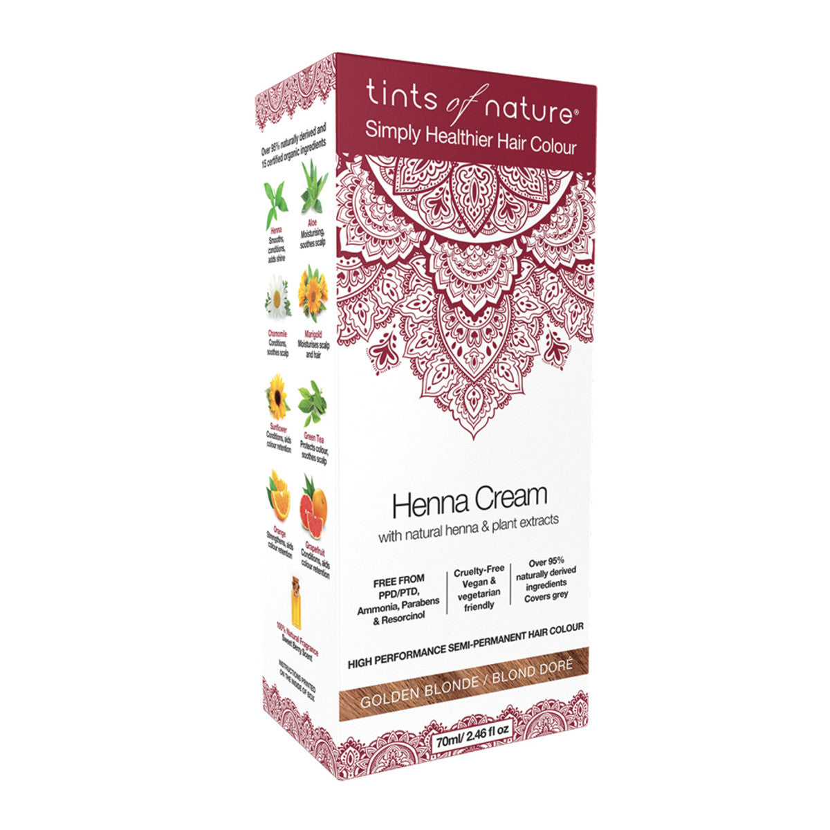 Tints of Nature Henna Cream (Semi-Permanent Hair Colour) Golden Blonde 70ml - Cutprice Online