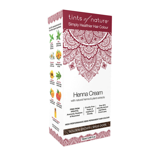 Tints of Nature Henna Cream (Semi-Permanent Hair Colour) Golden Brown 70ml - Cutprice Online