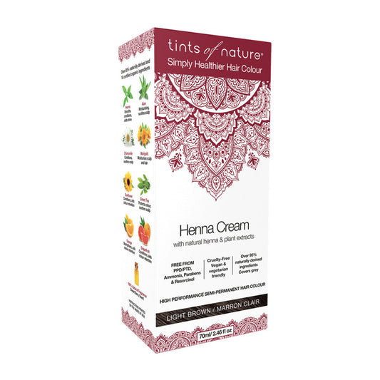 Tints of Nature Henna Cream (Semi-Permanent Hair Colour) Light Brown 70ml - Cutprice Online