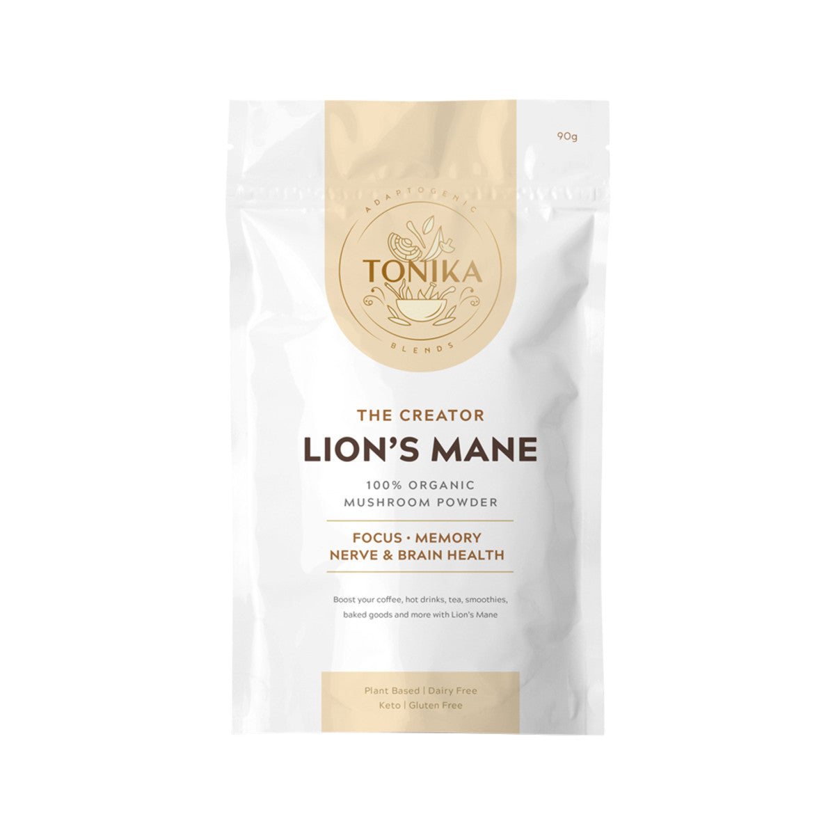 Tonika 100% Organic Mushroom Powder Lion's Mane 90g - Cutprice Online