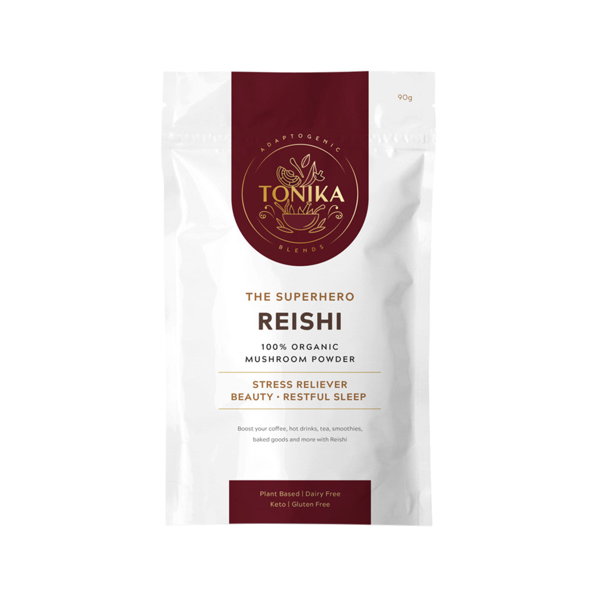 Tonika 100% Organic Mushroom Powder Reishi 90g - Cutprice Online