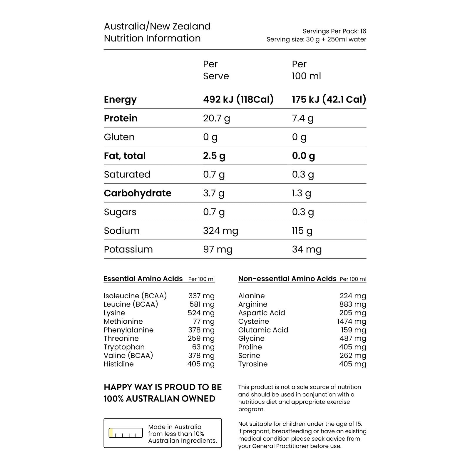HAPPY WAY Ashy Bines Vegan Protein Powder Triple Choc Fudge 500g - Cutprice Online