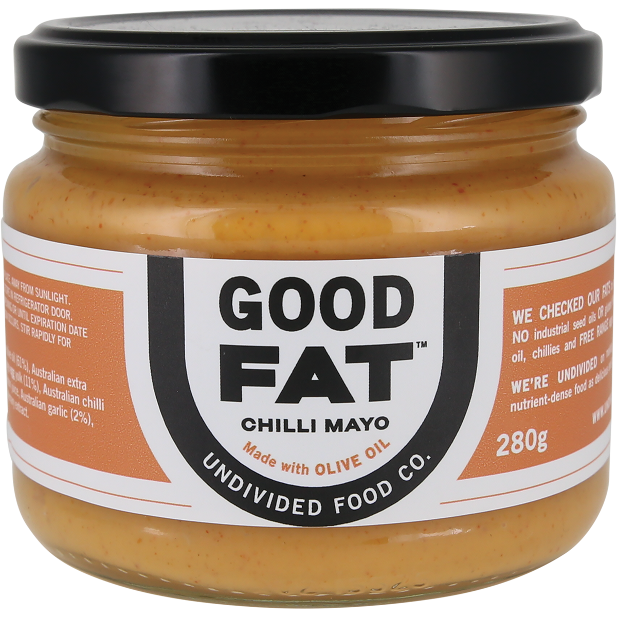 Undivided Food Co. Good Fat Chilli Mayonnaise 280g x 6 Pack
