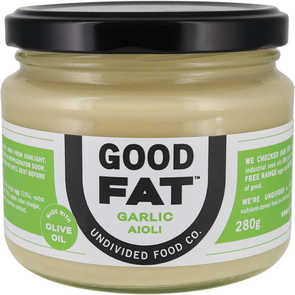Undivided Food Co. Good Fat Garlic Aioli 280g x 6 Pack