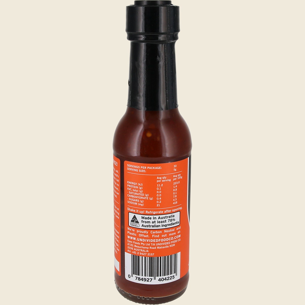 Undivided Food Co Good Sauce Hot Habanero 6x150ml