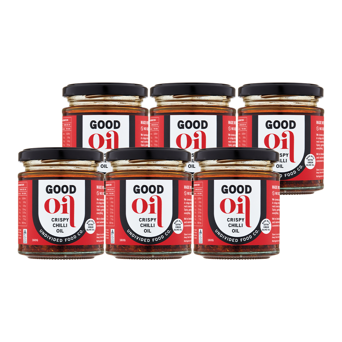 Undivided Food Co. Good Oil Crispy Chilli 170g x 6 Pack
