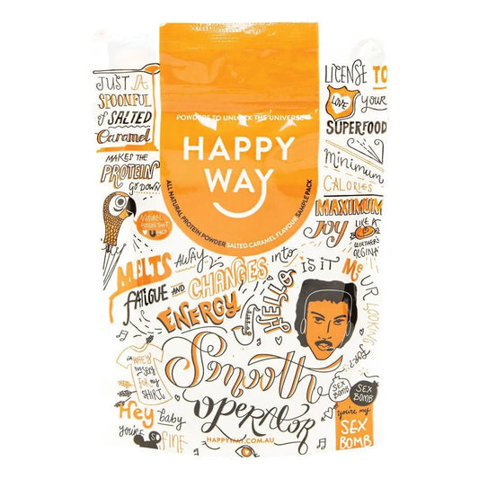 Happy Way Whey Protein Powder Salted Caramel 60g 6PK HAPPY WAY