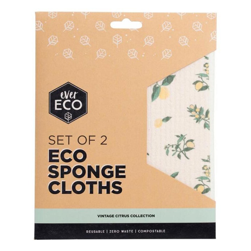EVER ECO Eco Sponge Cloths Vintage Citrus Collection X2 EVER ECO