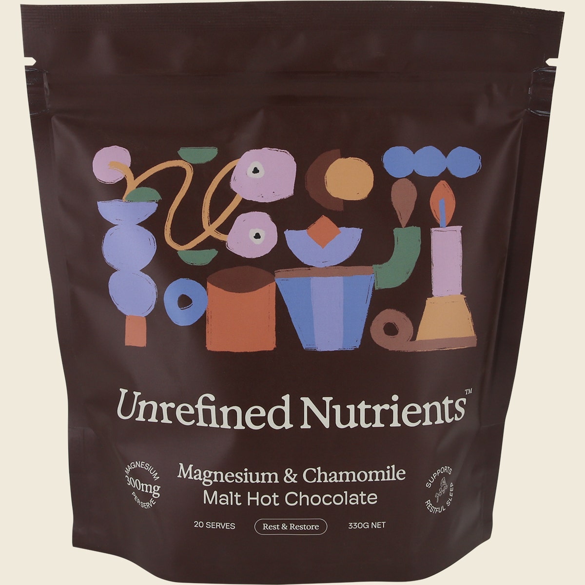 Unrefined Nutrients Magnesium & Chamomile Malt Hot Chocolate 330g