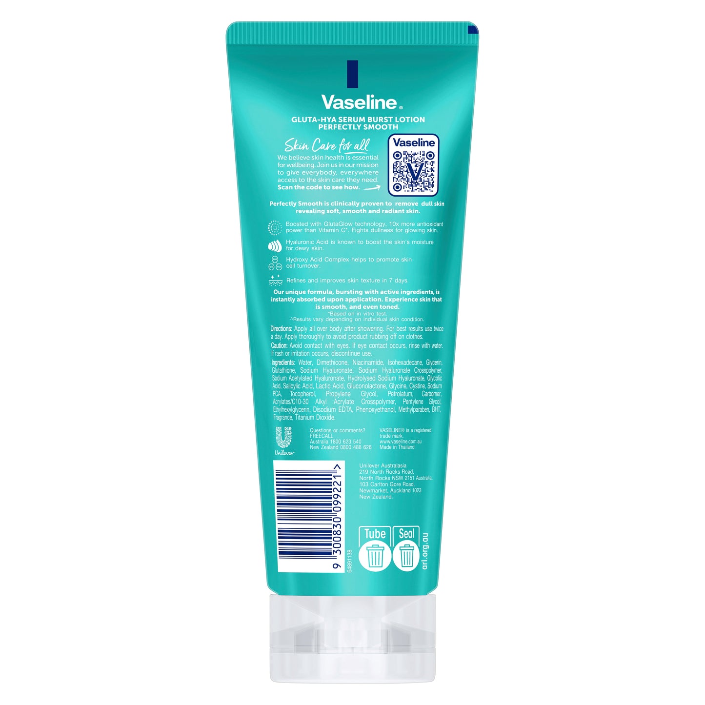 Vaseline Gluta-Hya Serum Burst Lotion Body Lotion for Soft, Smooth and Radiant Skin Perfectly Smooth fights skin dullness 200ml