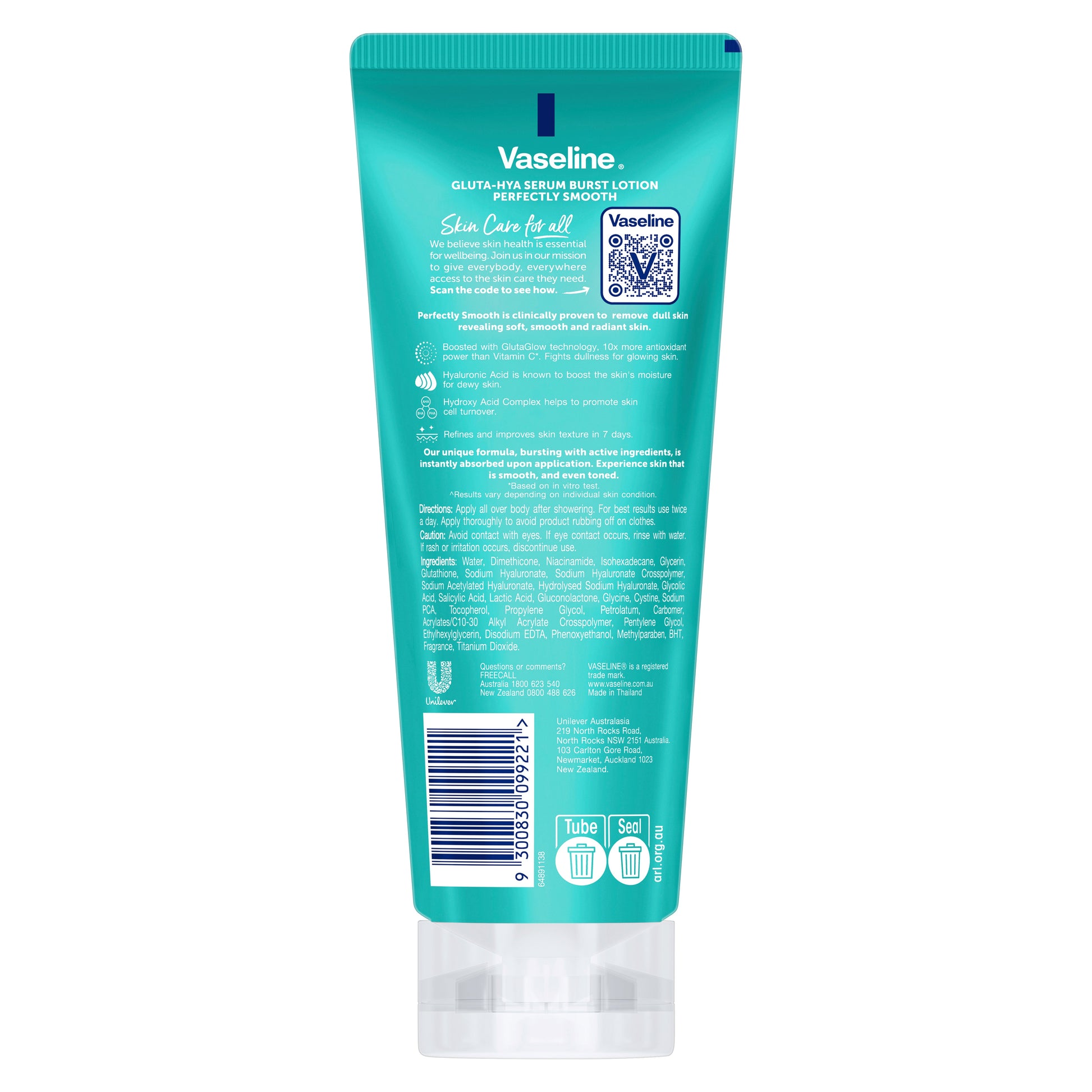 Vaseline Gluta-Hya Serum Burst Lotion Body Lotion for Soft, Smooth and Radiant Skin Perfectly Smooth fights skin dullness 200ml