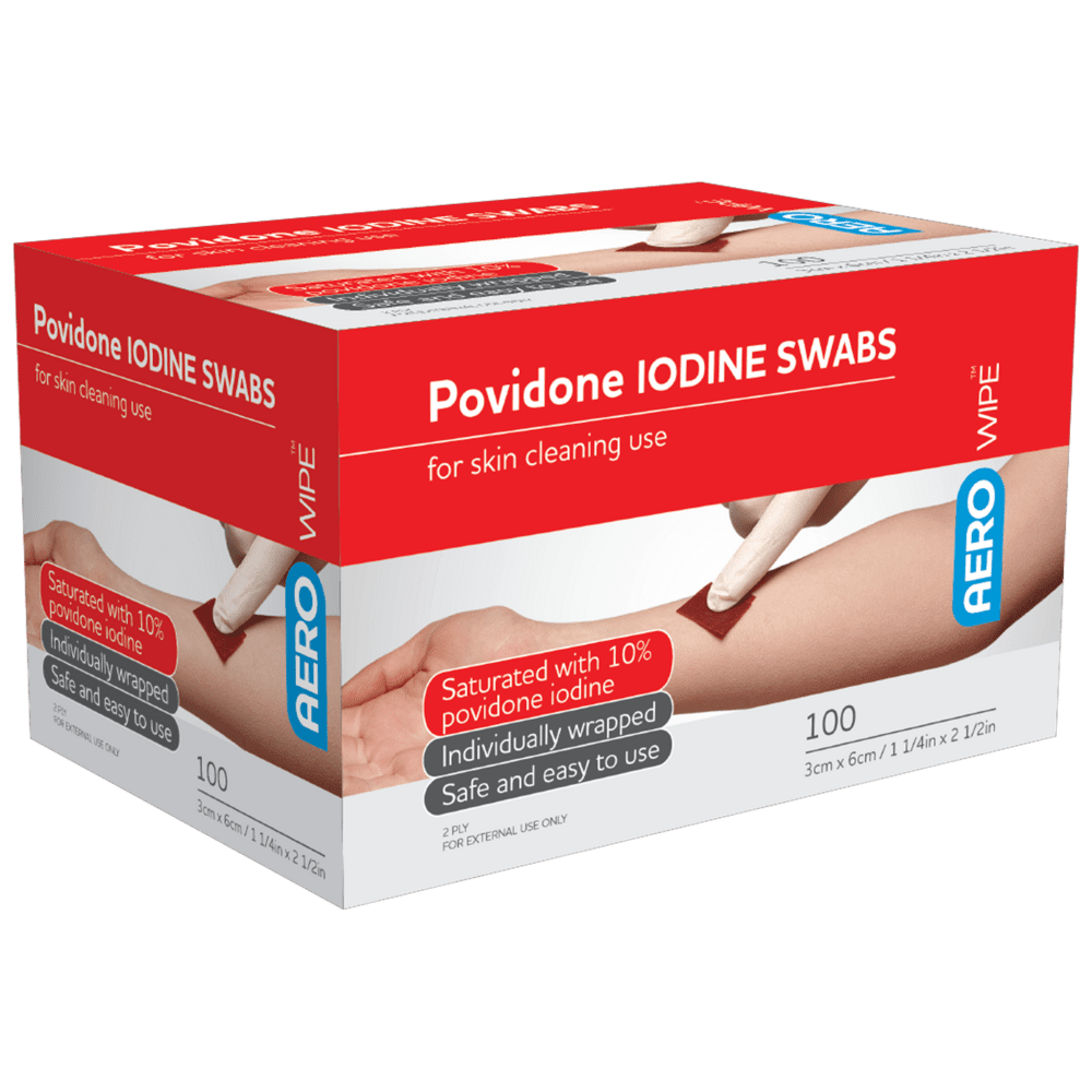 Aerowipe Povidone Iodine Swab 100 Pack - Cutprice Online