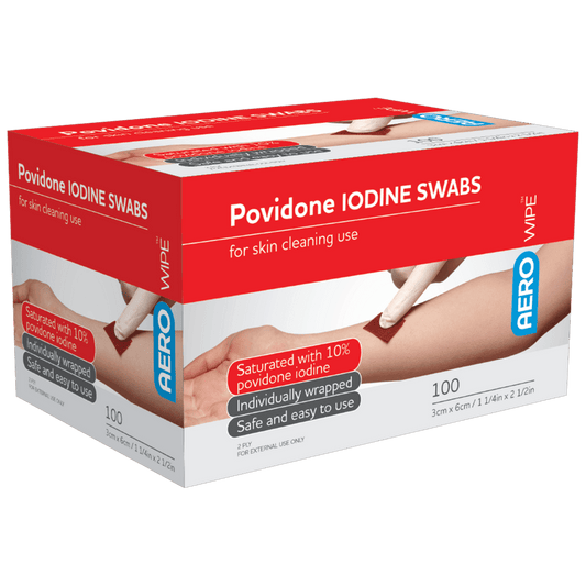 Aerowipe Povidone Iodine Swab 100 Pack - Cutprice Online
