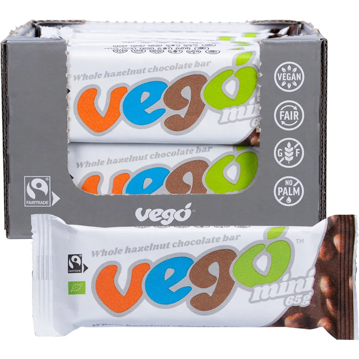 VEGO Whole Hazelnut Chocolate Bar Mini 20x65g VEGO