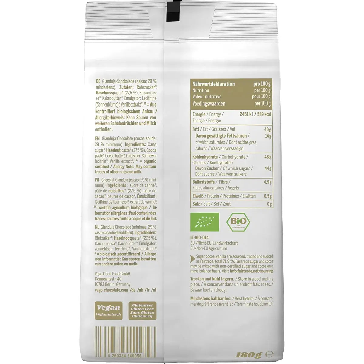 VEGO Vegolino Fine Nougat Pralines 180g VEGO