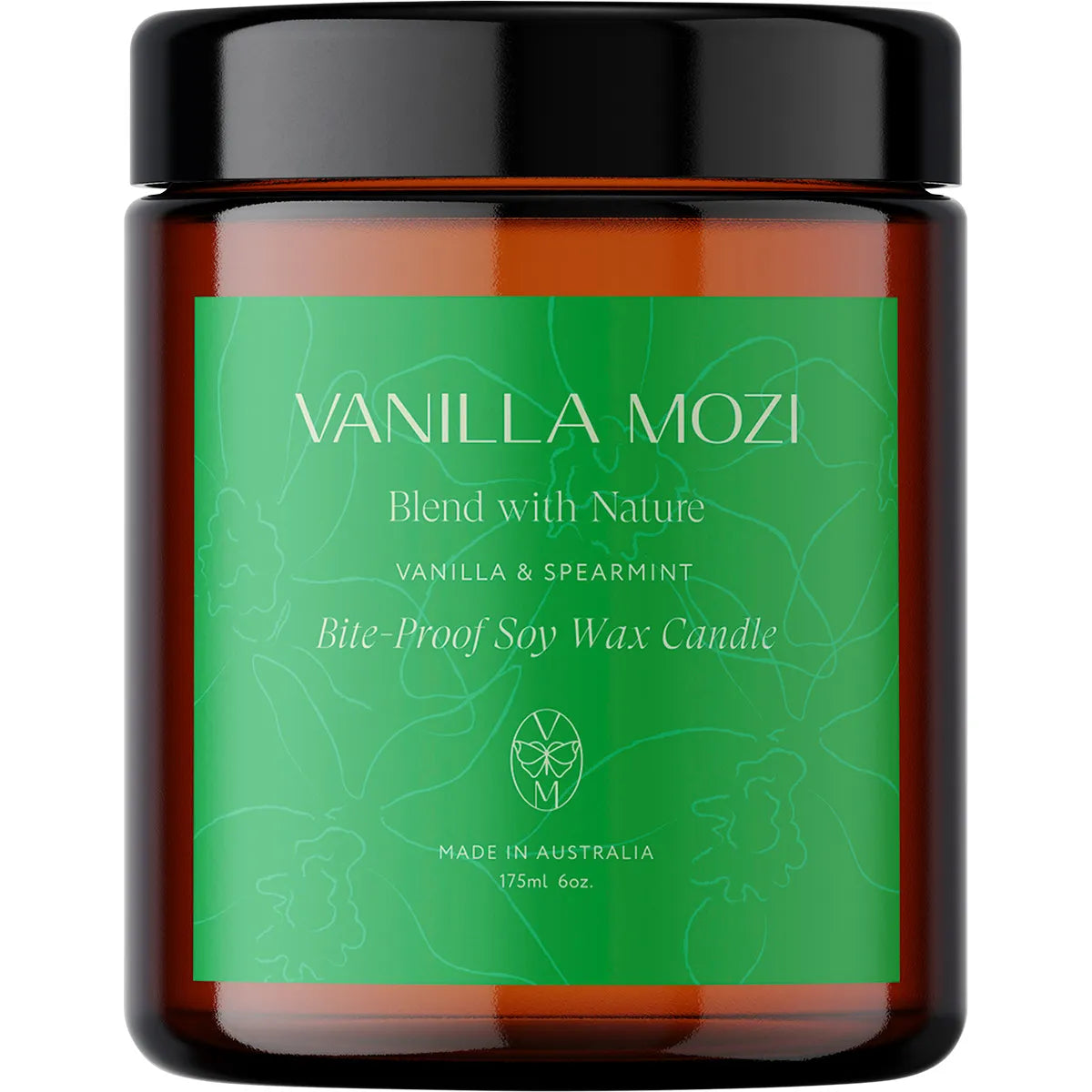 Vanilla Mozi Bite-Proof Soy Wax Candle Vanilla & Spearmint 175ml Vanilla Mozi