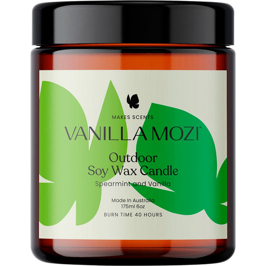 Vanilla Mozi Bite-Proof Soy Wax Candle Vanilla & Spearmint 175ml Vanilla Mozi