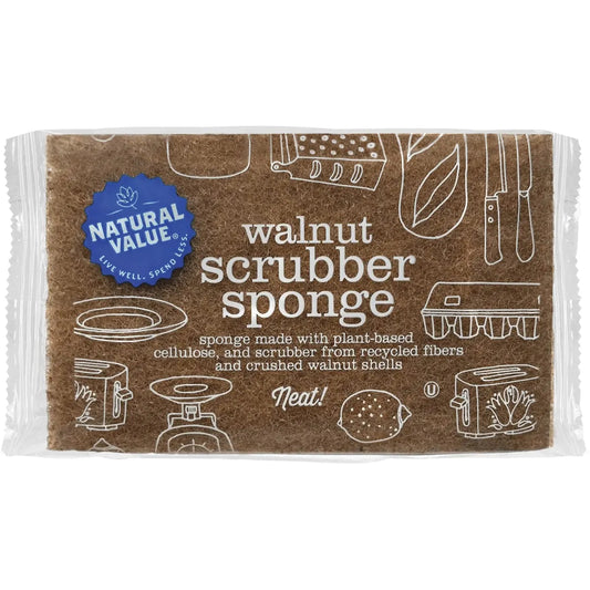 NATURAL VALUE Walnut Scrubber Sponge 1 - Cutprice Online