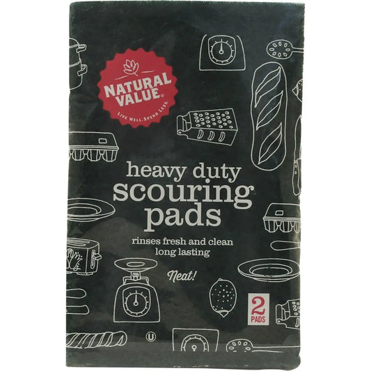 NATURAL VALUE Heavy Duty Scouring Pads 2 Pack NATURAL VALUE