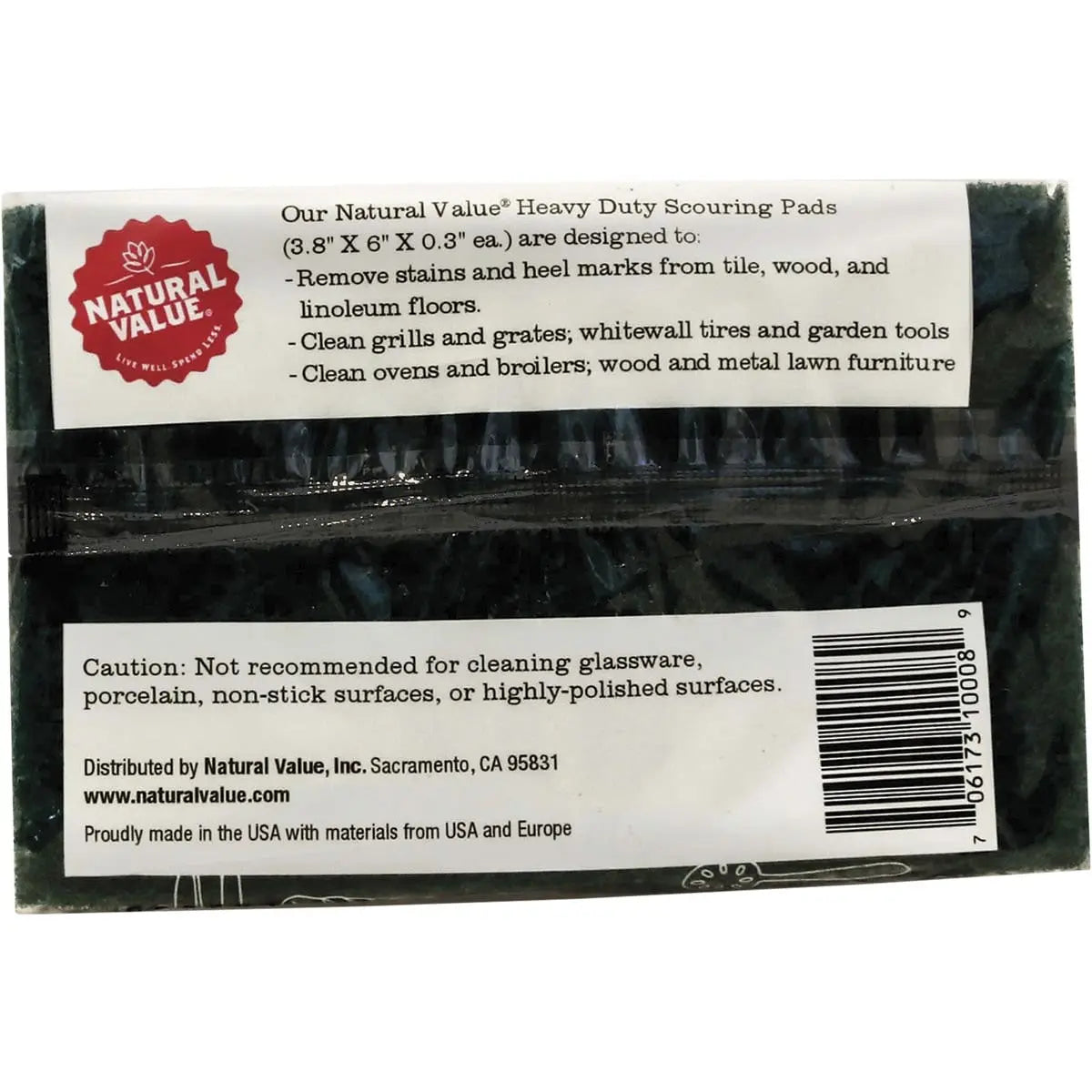 NATURAL VALUE Heavy Duty Scouring Pads 2 Pack NATURAL VALUE