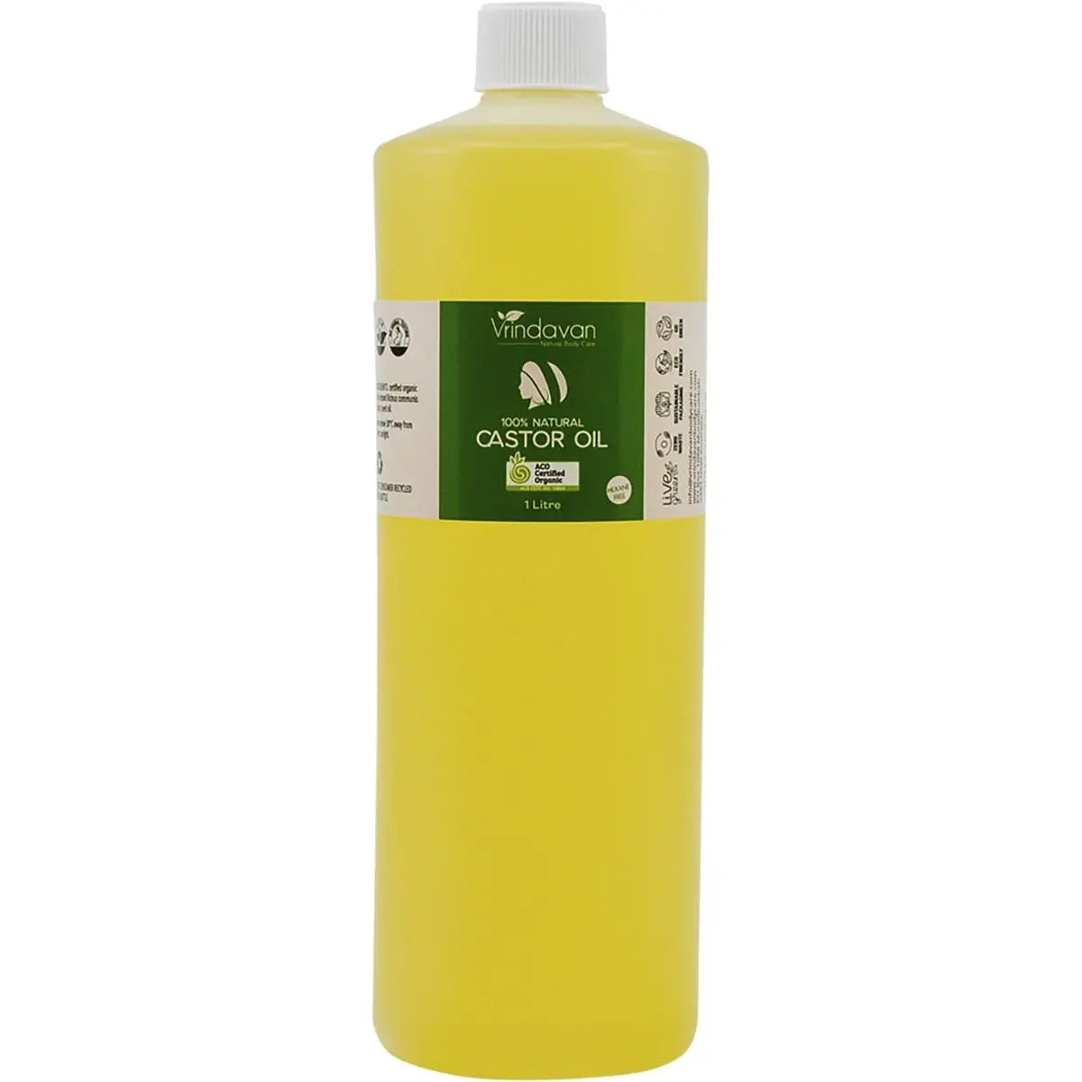 VRINDAVAN Castor Oil Certified Organic 1L VRINDAVAN