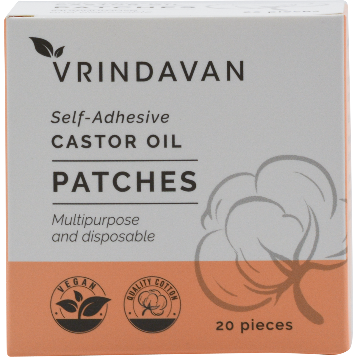 Vrindavan Self-Adhesive Castor Oil Patches 20 Pack
