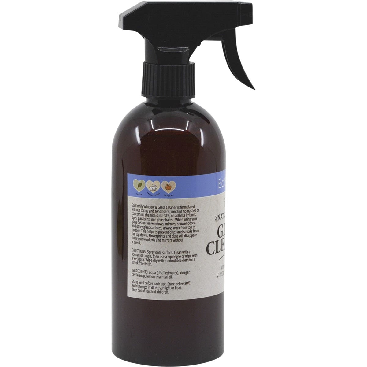 Vrindavan Glass Cleaner Eco Family Windows, Mirrors, Showers 500ml - Cutprice Online