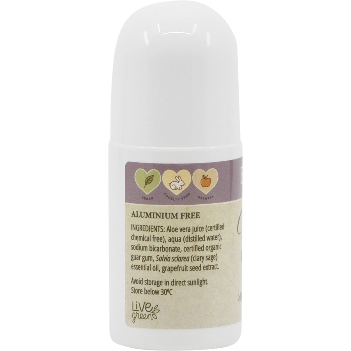 Vrindavan Roll-On Deodorant Eco Family Clary Sage Aluminium Free 60ml - Cutprice Online